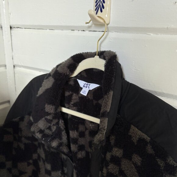 JoyLab High Pile Geometric Fleece Cropped Jacket - Picture 7 of 8